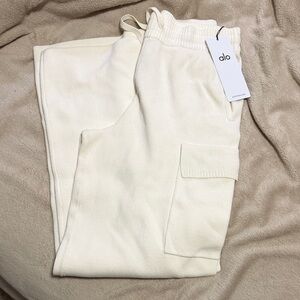 Alo Cream Knit Cargo Pants